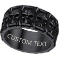 thumbnail image 1 of ORUYROP Can Engrave Men Skull Rings, Stainless Steel Statement Biker Rings, Gold Plated/Black-Send Gift Box, 1 of 7