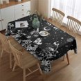 thumbnail image 2 of Black Gothic Sun Moon Flower Pattern Rectangle Tablecloth 60"x84",Waterproof Polyester Rectangle Table Cloth, Wipeable Spillproof Polyester Tablecloth for Dining, Camping, Indoor and Outdoor, 2 of 5