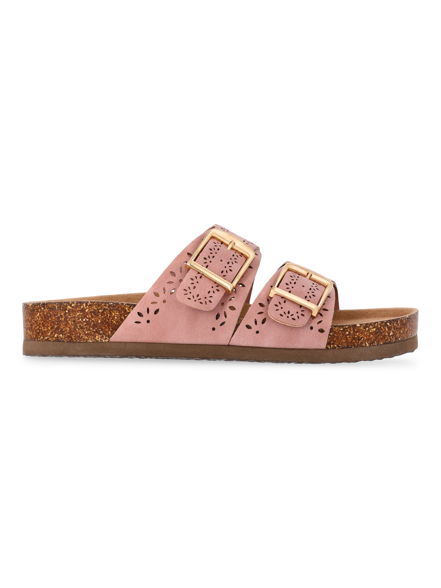 Time and Tru Women's Footbed Slide Sandals, Wide Width Available