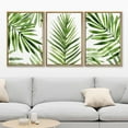 thumbnail image 2 of IDEA4WALL Framed Canvas Print Wall Art Set of 3 Green Tropical Palm Leaf Prints, Watercolor Botanical Art Prints, Large Modern Wall Art, Minimalist Artwork for Home Decor - Natural 24"x36"x3, 2 of 5
