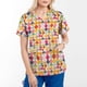 thumbnail image 2 of Tops de mujer de manga corta con cuello en V Tops uniforme de trabajo Tie-Dye gradiente Arco Iris estampado Floral con cuatro bolsillos blusa Pompotops hkajfhjk463154, 2 of 6