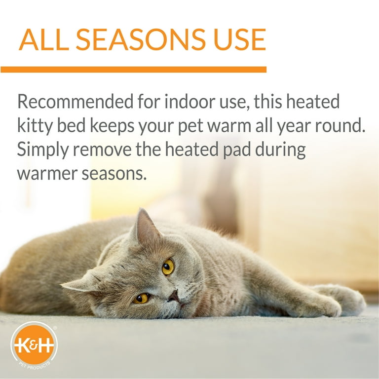 Large heated cat clearance bed