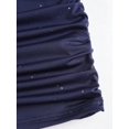 thumbnail image 6 of Navy Blue Womens Halter Neck Ruched Bodycon Mini Dress With Sparkling Glitter Detail, 6 of 7