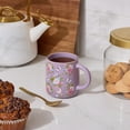 thumbnail image 2 of Thyme & Table 14.5 fl oz Purple Floral Stoneware Mug, Set of 2, 2 of 5