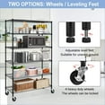 thumbnail image 3 of NiamVelo 6 Tier Wire Shelving Unit Adjustable Storage Shelves Rack with Wheels 6000 lbs Capacity Heavy Duty Metal Shelf for Adults, Black, 3 of 9