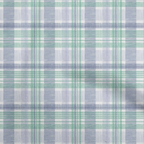 oneOone Rayon Blue Fabric Check Fabric For Sewing Printed Craft Fabric By The Yard 56 Inch Wide