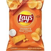 new cheddar & sour cream/ lays bbq flavored potato chips net wt 7.75oz (cheddar & sour cream, 1)