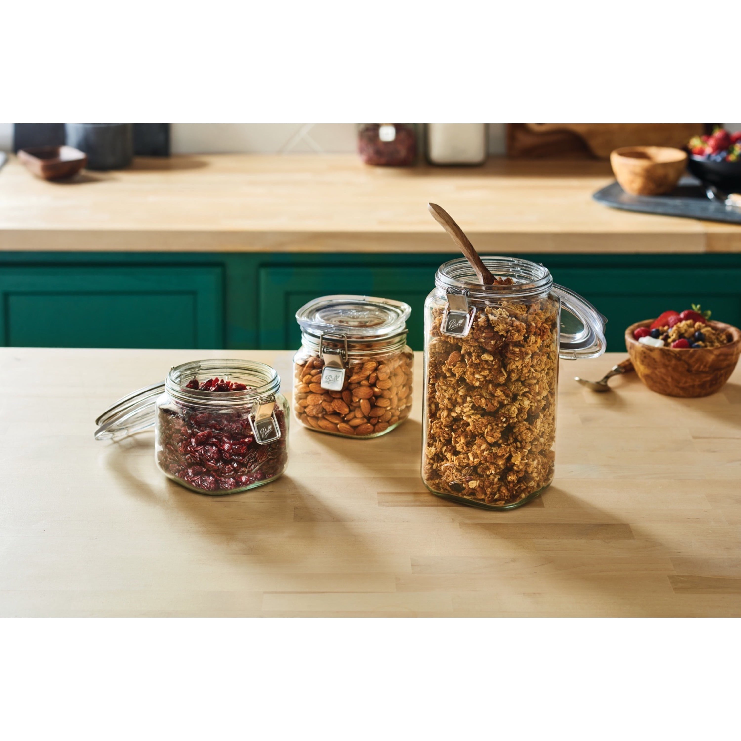 Tabletops Unlimited Mason Glass Clamp Jars, 3 pk - Fry's Food Stores