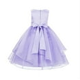thumbnail image 2 of Ekidsbridal Asymmetric Ruffled Organza Sequin Flower Girl Dress Birthday Evening Formal Gown 012S 6, 2 of 3