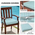 thumbnail image 3 of Outdoor Patio Cushion Covers 4 Pack Vertical Lines Patio Chair Cushion Covers with Ties and Zipper Aqua White Dashed Pattern Waterproof Outdoor Seat Cushion Covers for Patio Furniture 22"x22", 3 of 9