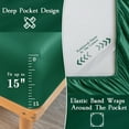 thumbnail image 6 of LIFCOM Satin Sheets Set King Size Dark Green,4Pcs Luxury Silky Bedding Set with 15 Inches Deep Pocket for Mattress, 6 of 6