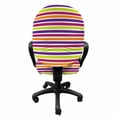 thumbnail image 3 of Abstract Office Chair Slipcover, Illustration of Horizontally Arranged Straight Colorful Stripes Hand Drawn Like, Protective Stretch Decorative Fabric Cover, Standard Size, Multicolor, by Ambesonne, 3 of 5