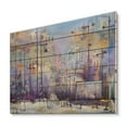 thumbnail image 2 of Designart 'Abstract Cityscape With Pastel ' Modern Print on Natural Pine Wood, 2 of 5