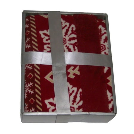 UPC 639725640293 product image for Plush Throw Red Snowflake Micro Fleece Throw Blanket with Faux Fur Trim | upcitemdb.com