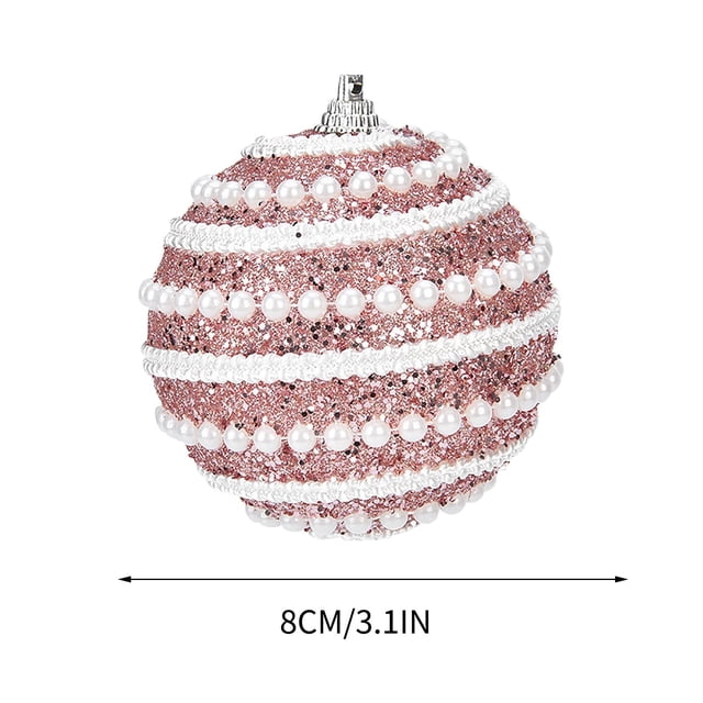 Decoraciones Del Árbol de Navidad,Ornamentos de Navidad de Hilo de Perlas de Alto Grado Bolas Pintadas 8cm,Colgantes Del Árbol de Navidad Suministros de Decoración Festiva,Árbol de Navidad Pequeño