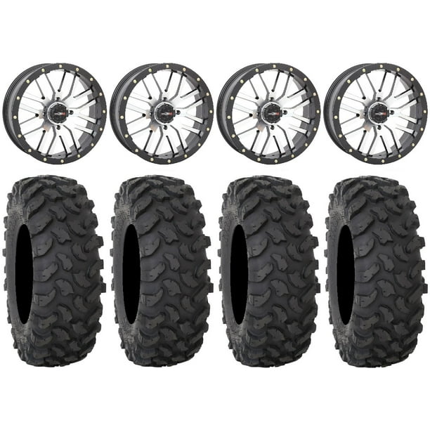 System 3 ST3 Machined 20" Wheels 35" XTR370 Tires Polaris RZR XP 1000