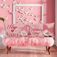 thumbnail image 2 of Set of 4 Happy Valentine‘s Day Pillow Covers 18x18 Inch Set of 4 Pink Stripes Hugs and Kisses with Gnomes Rose Flowers Envelope Love Heart Throw Pillow Cases Cotton Linen Cushion Cover, 2 of 5