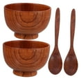thumbnail image 5 of UNOMOR 2 Bowls Wood Soup Bowl Set Rounded Wood Noodle Bowls for Camping Use, 5 of 8