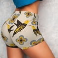 thumbnail image 4 of Fuzoiu Yellow Flowers Hummingbird Print Women's Workout Shorts,Workout Biker Shorts Women,Exercise Fitness Shorts,Scrunch Short, Athletic Shorts for Gym Yoga Running Sport Active-X-Large, 4 of 8