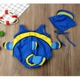 thumbnail image 4 of Toddler Boy Girl Fish Bathing Suit with Hat One Piece Swimsuit Set, 4 of 6