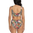 thumbnail image 3 of Rocae Tropical Fruit for Bikini Set for Women Two Piece Sexy High Swimsuits Split Crossover Bikini X-Large, 3 of 9