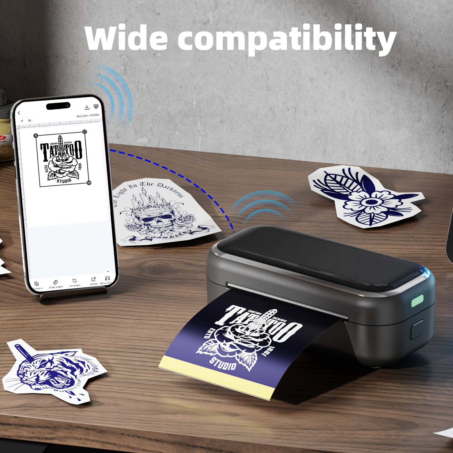Tattoo Stencil Printer That Comes with 30 Sheets of Transfer Paper, Ideal for Tattoo Lovers, Beginners, And Artists, Perfect for Enjoyment, Gifting, And Creative Projects