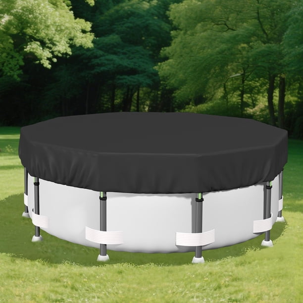 Cubierta para piscina Safana, redonda, 3 m, 420D, resistente a los rayos UV, negra