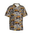 thumbnail image 2 of Uemuo Retro Excavator Printed Regular Fit Short Sleeve Casual Hawaiian Shirt for Men,Aloha shirt,Tropical shirt,Floral print shirt,Vacation Beach shirt-X-Large, 2 of 9
