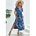 thumbnail image 3 of Avidlove Women Nightgown Long Nightshirts Short Sleeve Soft Sleepwear Side Split V Neck Nightdress with Pockets, 3 of 5