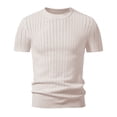 thumbnail image 5 of COSFO Mens Big and Tall T Shirts Knit Summer Short Sleeve Shirt Crew Neck Slim Fit Casual Solid Mens Shirts Xl, 5 of 5
