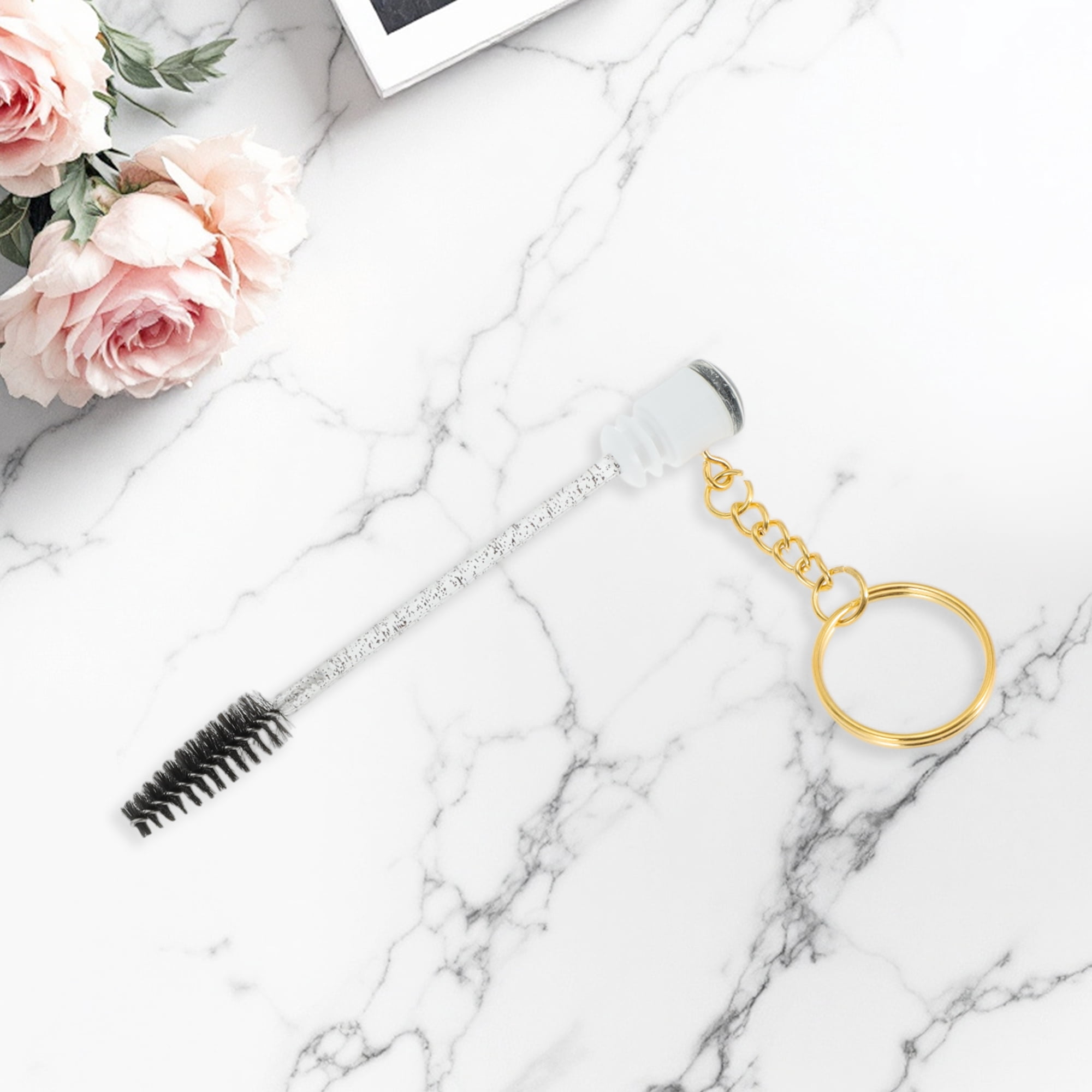 Unique Bargains 1 Pc Compact Eyelash Brush in Tube Design with Gold-Tone Buckle Black