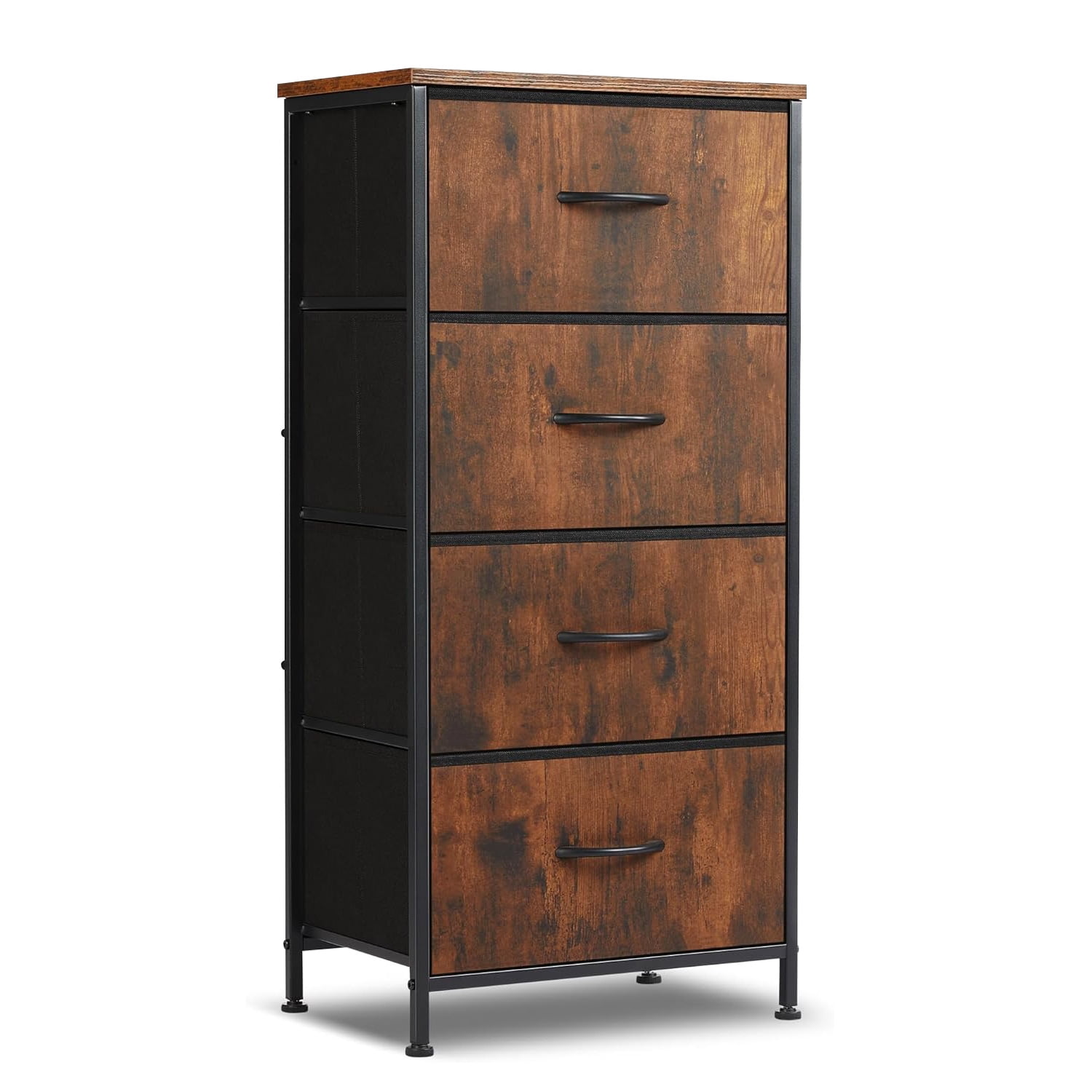 Simenmax 4 Storage Dresser for Bedroom, Wide Fabric Closet Chests Organizer Tower Furniture, Brown