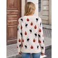 thumbnail image 2 of Cogild Sweaters for Women Halloween Sweater Black Cat Pumpkin Crew Neck Knit Pullover Long Sleeve Casual Fall Top, Beige, 2 of 10