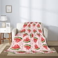thumbnail image 2 of Sikiie Hand Drawn Watermelon Cozy Flannel Fleece Throw Blanket: Lightweight & Thick for All Seasons - Perfect for Women, Men, & Kids"80"x60", 2 of 6
