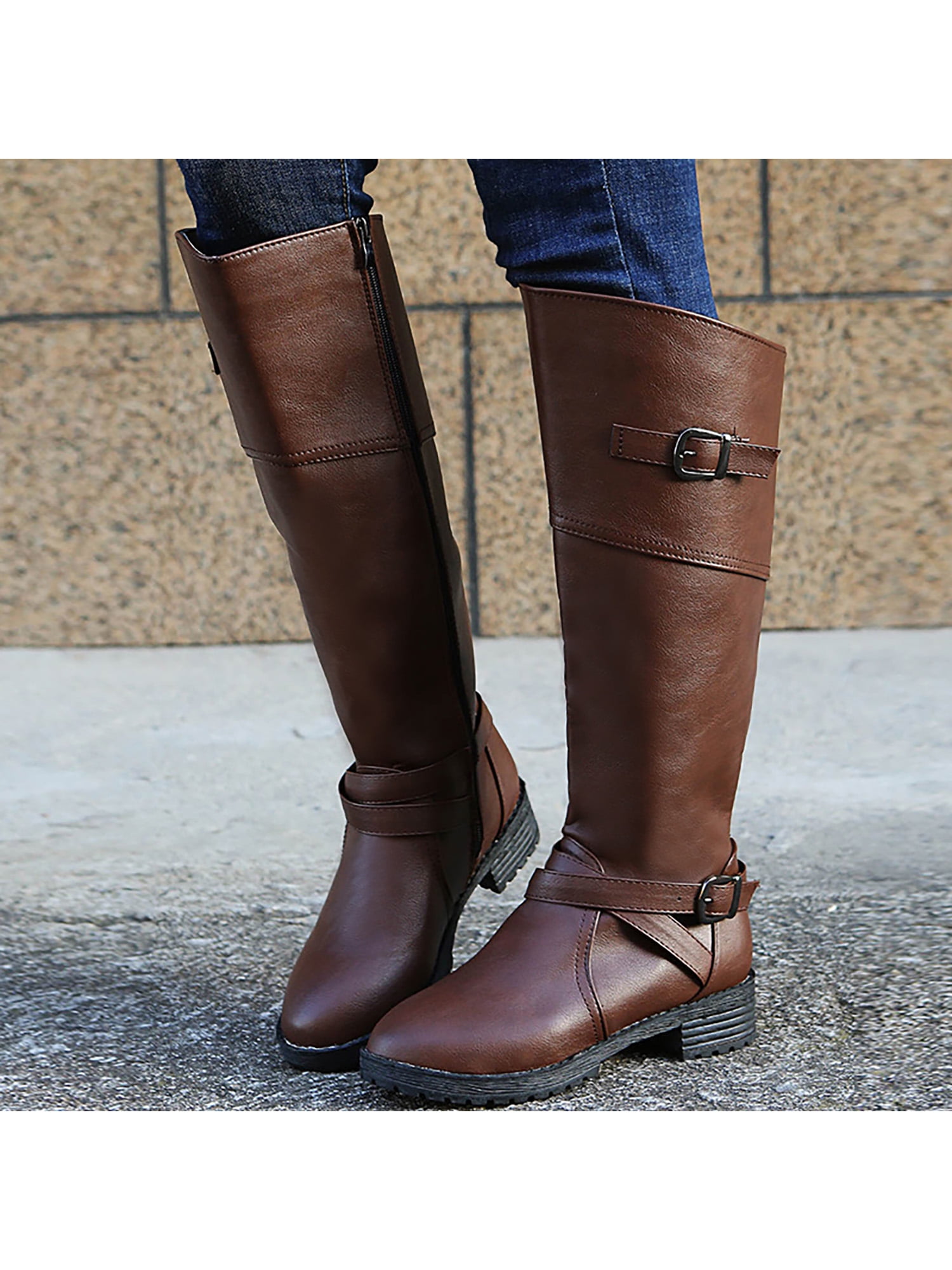 flat heel riding boots