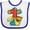White and Royal, variant on Inktastic 1st Birthday Superhero Boys or Girls Baby Bib