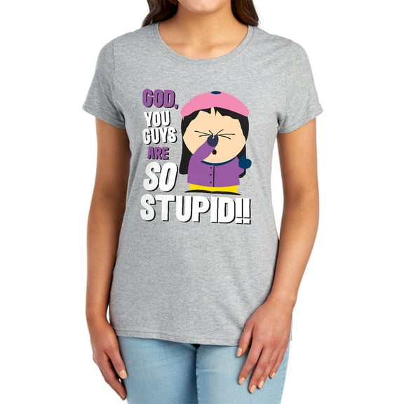 South Park So Stupid Women's T Shirt,Athletic Heather, Medium