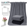 thumbnail image 2 of 2pcs Toallas Baño Completo Grande Lana Coral Suave De Alta Densidad 180cm*90cm Xtellar Color Negro Y Gris, 2 of 3