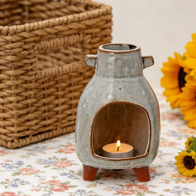 Portainciensos de cerámica con chimenea, pequeño difusor de aroma tipo chimenea, hecho a mano, versátil para sahumerios, conos de incienso y resinas, decoración para el hogar.