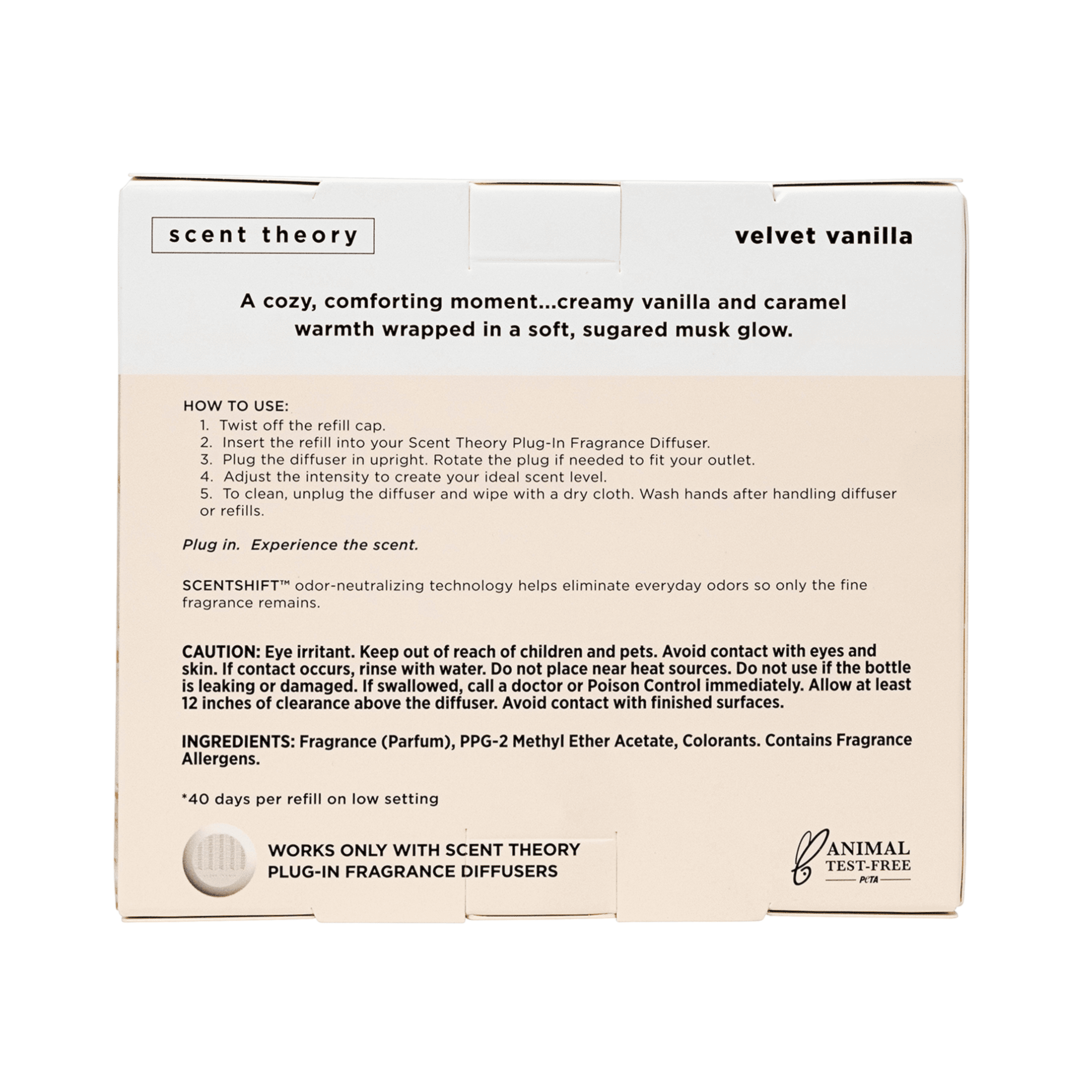 Scent Theory Fragrance Diffuser Refills, Velvet Vanilla, 0.67 oz, 2 Pack
