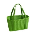 thumbnail image 3 of Cesta de mimbre de imitación, cesta de pan para aperitivos, bolsa de almacenamiento, cesta anidada, cestas de almacenamiento de frutas, organizador Verde Grande perfecl Cesta tejida, 3 of 8