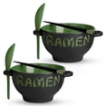 thumbnail image 1 of Juego de cuencos de cerámica para ramen Goodscious, paquete de 2 unidades, 620 ml, color verde, 1 of 7