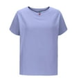 thumbnail image 4 of DDAPJ pyju Summer Tops for Women Short Sleeve Crewneck T Shirt Solid Casual Athletic Tee Shirts Lightweight Soft Comfy Tees Big Sales Today Blue XXXL, 4 of 6