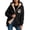 ZZ11-Black-Fleece Lined Zip Up Hoodie, variant on Womens Sherpa Lined Zip Up Hoodies Cute Ghost Print Hooded Jacket Fall Winter Warm Fleece Sweatshirt with Pockets Halloween Gifts L