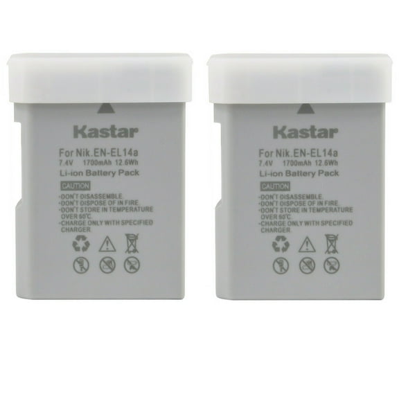 Kastar 2-Pack EN-EL14a Battery Replacement for Nikon D5100 DSLR Camera, D5200 DSLR Camera, D5300 DSLR Camera, D5500 DSLR Camera, D5600 DSLR Camera, Df DSLR Camera