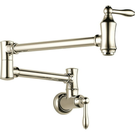 Nickel Polished Filler - Delta Traditional Wall Mount Pot Filler, Polished Nickel