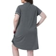 thumbnail image 3 of Agnes Orinda Women's Plus Size Nightgowns Button Down Sleepshirt Nightshirt Soft Sleepwear Pajama Dress 3X Dark Gray, 3 of 6