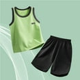 thumbnail image 2 of Atogsazn Children's Boys Clothes Set Kids Jogger Athletic Tank Tio Shorts 2-Piece Outfit Summer Fashion Green 4-5 Years on Clearance, 2 of 4