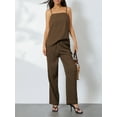 thumbnail image 6 of KelaJuan Women’s 2 Piece Summer Outfits Sleeveless Spaghetti Strap Cami Tops + Pants Set Loungewear, 6 of 6