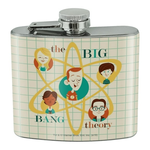 Big Bang Theory Retro Art Stainless Steel 5oz Hip Drink Kidney Flask